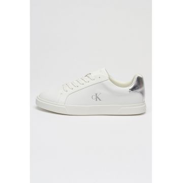 Pantofi sport de piele si piele ecologica Pro Cups - Alb optic/Argintiu