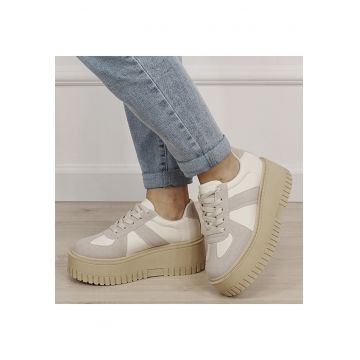 Sneakers bej cu platforma 8979 M3 19388 - Bej