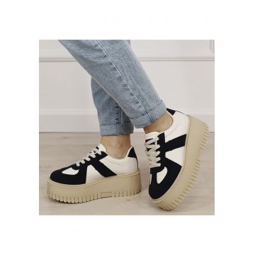 Sneakers bej/negru cu platforma 8979 M3 19394 - Bej