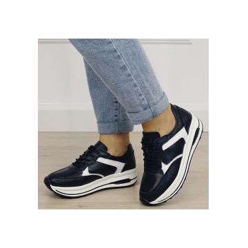 Sneakers bleumarin din piele naturala 5091 M6 19241 - Bleumarin