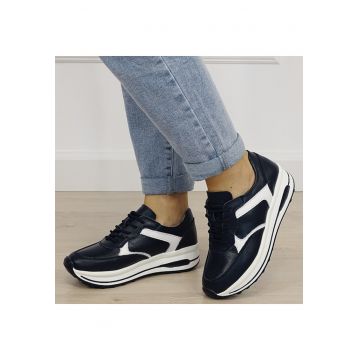 Sneakers bleumarin din piele naturala 5091 M6 19241 - Bleumarin