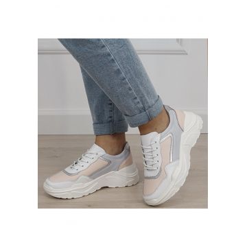 Sneakersi albi din piele naturala 5092 M2 19267 - Alb