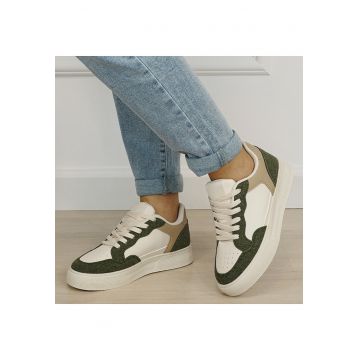 Sneakersi dama crem/verde kaki DCX9691 M2 19273 - Crem