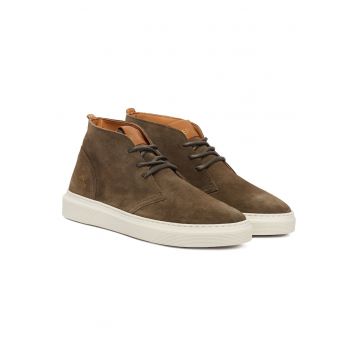 Tenisi barbati  Mil Green 039 - piele naturala - maro