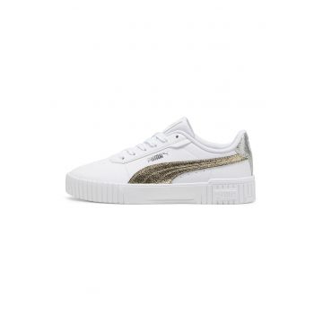 Pantofi sport cu insertii de piele Carina 2.0 - Auriu/Alb optic