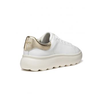 Pantofi sport de piele cu talpa masiva - Alb/Auriu