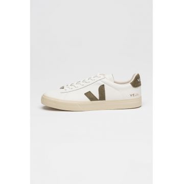 Pantofi sport low cut din piele - Alb/Kaki