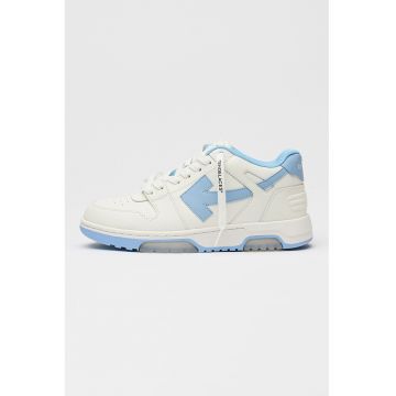 Pantofi sport low-cut din piele si material textil - Alb/Albastru