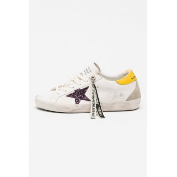 Pantofi sport Super-Star Classic cu logo stralucitor - Gri deschis/Galben pal/Alb murdar