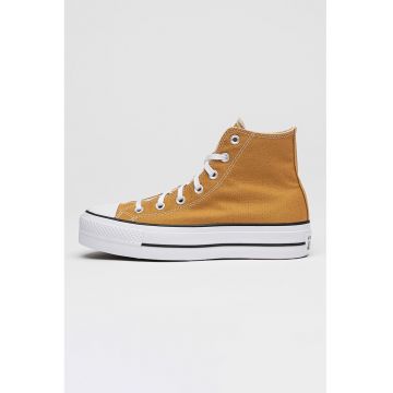 Tenisi Chuck Taylor All Star cu logo lateral - Alb/Negru/Ocru