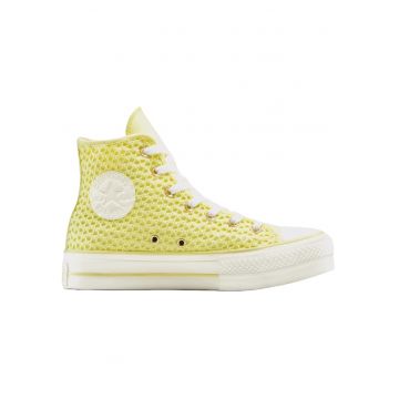 Tenisi  Chuck Taylor All Star cu platforma ridicata din tricot - Galben