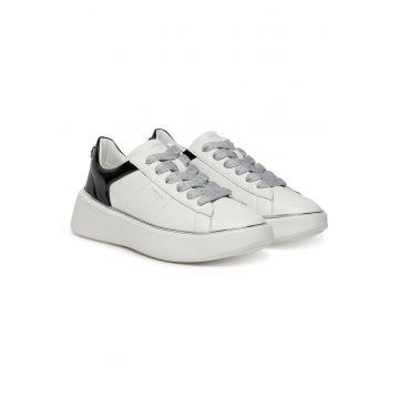 Tenisi dama -  251TCP042  - piele naturala - alb/negru