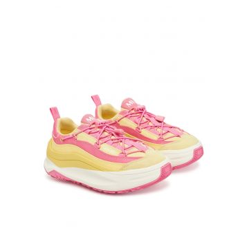 Tenisi dama  BJ01 Moon247 Xlace 80D24 - piele naturala - roz/galben