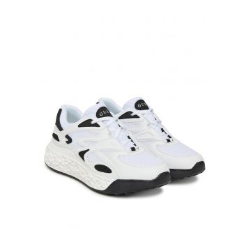 Tenisi dama  FLTSWA LEA12 - piele ecologica - negru/alb