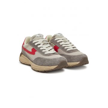Tenisi unisex  YP045 - piele naturala - gri/rosu