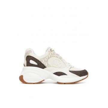 dama  piele naturala - Maro/Crem