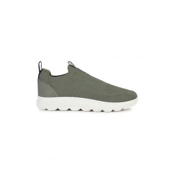 Pantofi slip-on din material textil Spherica - Verde inchis