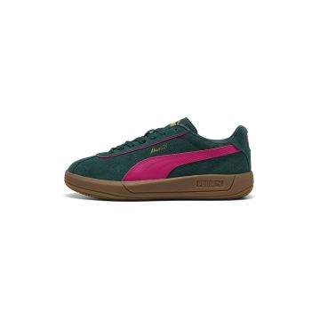 Pantofi sport cu detalii de piele intoarsa Palermo Moda - Fucsia/Verde englez