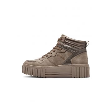 Pantofi sport flatform din piele ecologica - Maro taupe
