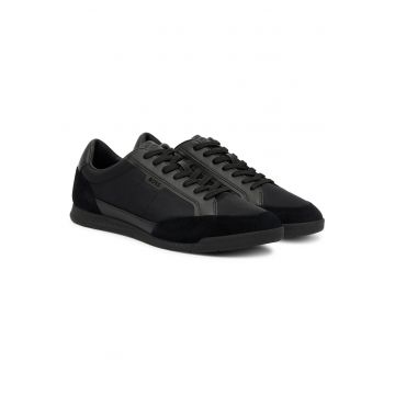 Tenisi barbati  piele naturala - negru - model 005 Nitan