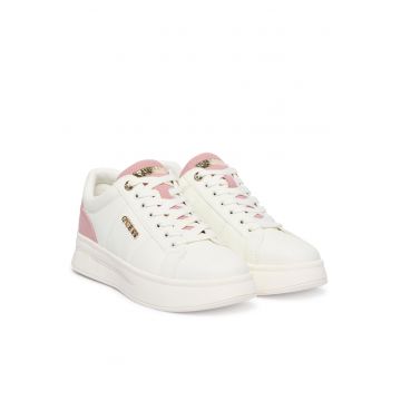 Tenisi dama  WHIPI FLFWLL ELE12 - piele naturala - alb/roz