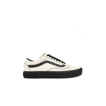 Tenisi unisex  Classic White Old Skool Creeper - piele naturala - alb