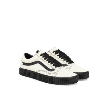 Tenisi unisex  Classic White Old Skool Creeper - piele naturala - alb