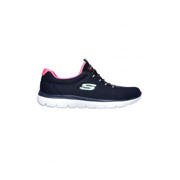 Pantofi sport de plasa cu logo Summits - Roz aprins/Bleumarin