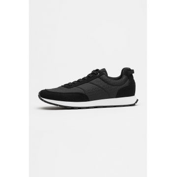 Pantofi sport Icelin low-cut cu imprimeu logo - Negru