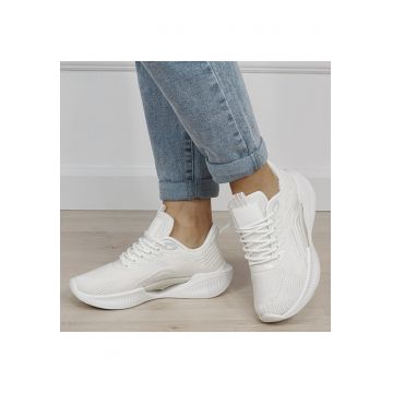 Sneakers albi cu talpa groasa tip platforma 7560 M4 19476 - Alb