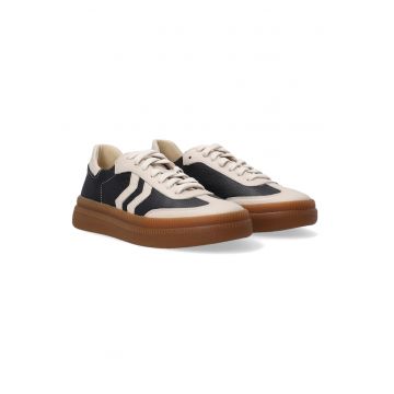 Tenisi flatform din piele