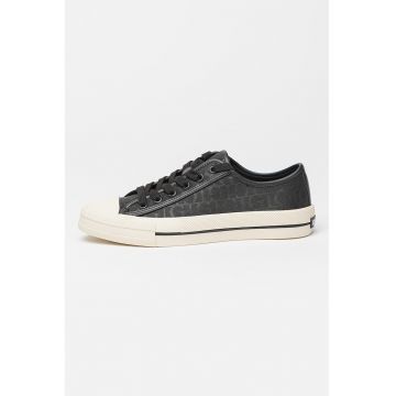 Tenisi low-cut cu logo - Negru