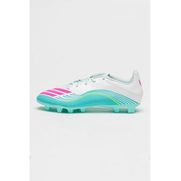Pantofi cu crampoane F50 MESSI CLUB pentru fotbal - Alb/Turcoaz inchis