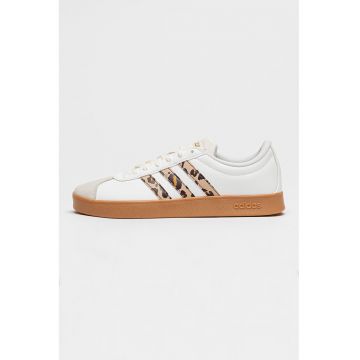 Pantofi sport Court Base cu detalii cu model animal print - Alb/Maro camel