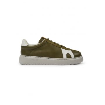 Pantofi sport de piele cu garnituri contrastante Runner K21 - Alb/Verde masliniu