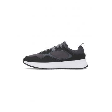 Pantofi sport din piele cu material textil Mirage - Negru/Gri antracit