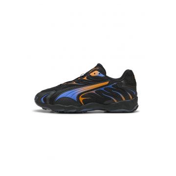 Pantofi sport Inhale cu garnituri sintetice - Negru/Portocaliu/Albastru royal