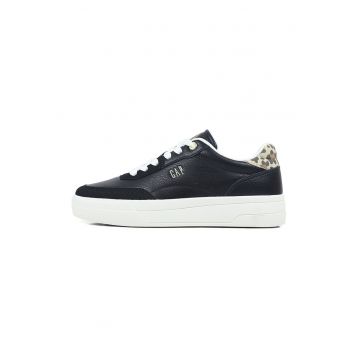 Pantofi sport low-cut cu animal print - Negru/Maro