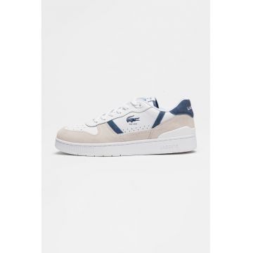 Pantofi sport low-cut de piele - Alb/Albastru inchis