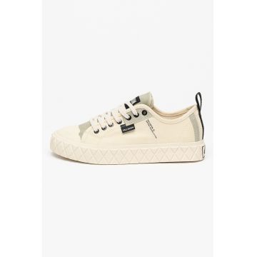 Pantofi sport Palla Ace din bumbac organic - Alb fildes/Gri deschis/Negru stins