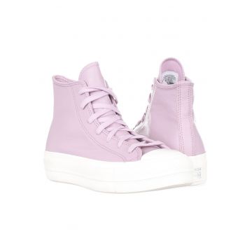 Tenisi dama  Chuck Taylor All Star - piele naturala/textil - alb/mov -