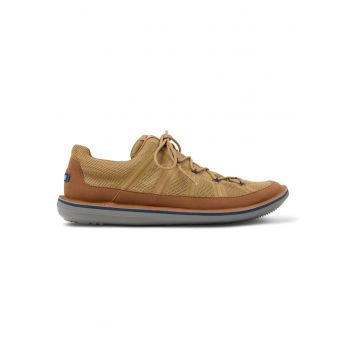 Pantofi sport Beetle low-cut din material textil cu sireturi - Maro