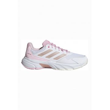 Pantofi sport Court Jam Control 3 low-cut pentru tenis - Alb/Roz pastel/Maro deschis