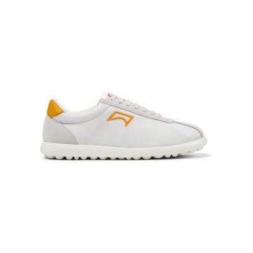Pantofi sport cu insertii din piele intoarsa Pleotas - Gri deschis/Portocaliu
