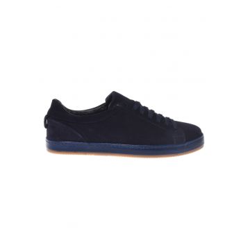 Pantofi sport low-cut de piele intoarsa - Albastru ultramarin