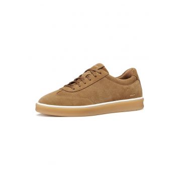 Pantofi sport low-cut din piele intoarsa - Caramel