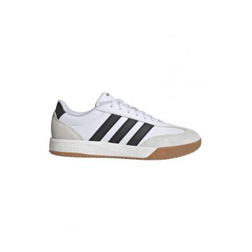 Pantofi sport VL Court low-cut cu garnituri din piele intoarsa sintetica - Gri deschis/Negru stins/Alb optic