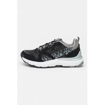 Pantofi sport cu insertii de piele intoarsa - Negru/Gri