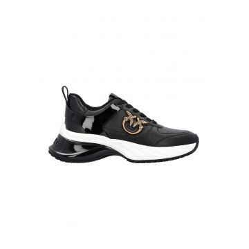 Pantofi sport de piele ecologica si piele Ariel - Negru