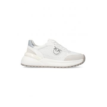 Pantofi sport de piele si piele ecologica Gem - Alb optic